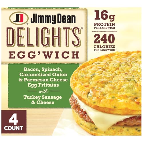 Jimmy Dean Delights Bacon, Spinach, Onion Egg'wich, 4 Count