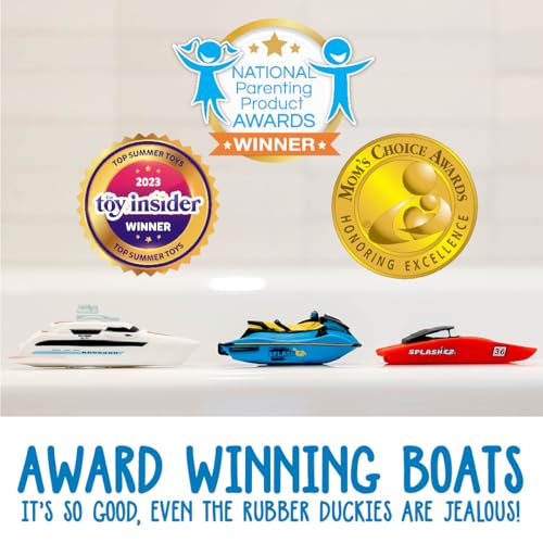 image for SplashEZ Bath Toy Boats for Toddlers, Mold Free Boat Bath Toys for Kid