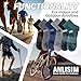 Anlisim Merino Wool Quarter Hiking Socks Compression Warm Thermal Winter Thick Cushion Running Moisture Wicking No Show Socks Gifts Stocking Stuffers for Women Men 6 Pairs(Color Mixed,M)