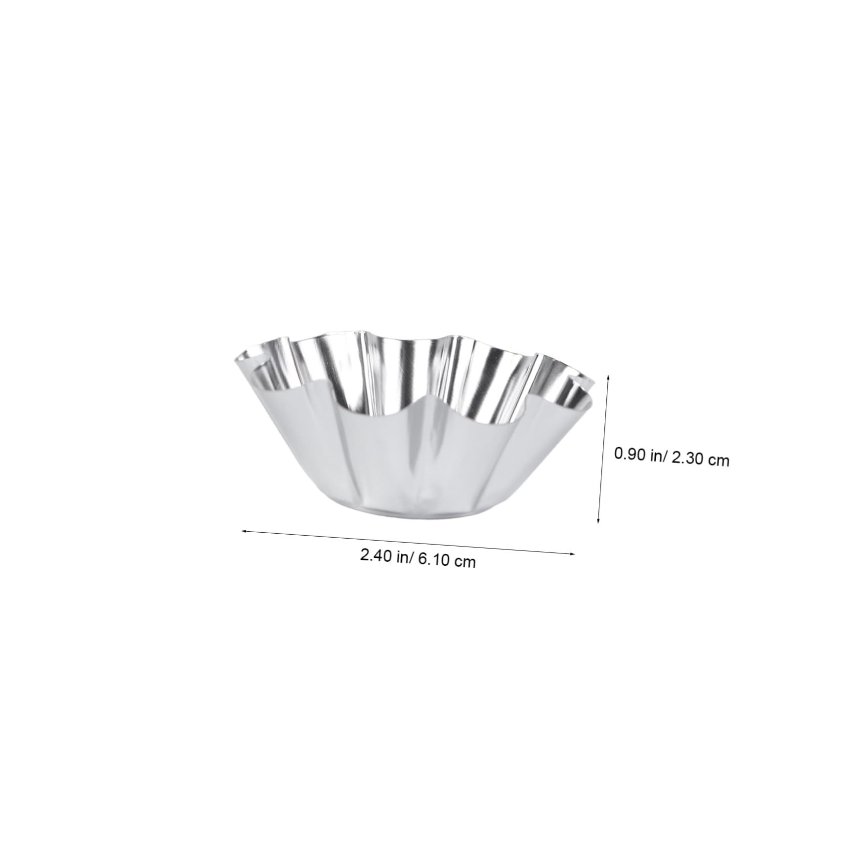 OFFSCH 6Pcs Non Stick Stainless Steel Flower Tart Pans for Baking Egg Tarts Cupcakes and Desserts Molds for Kitchen Use Silver