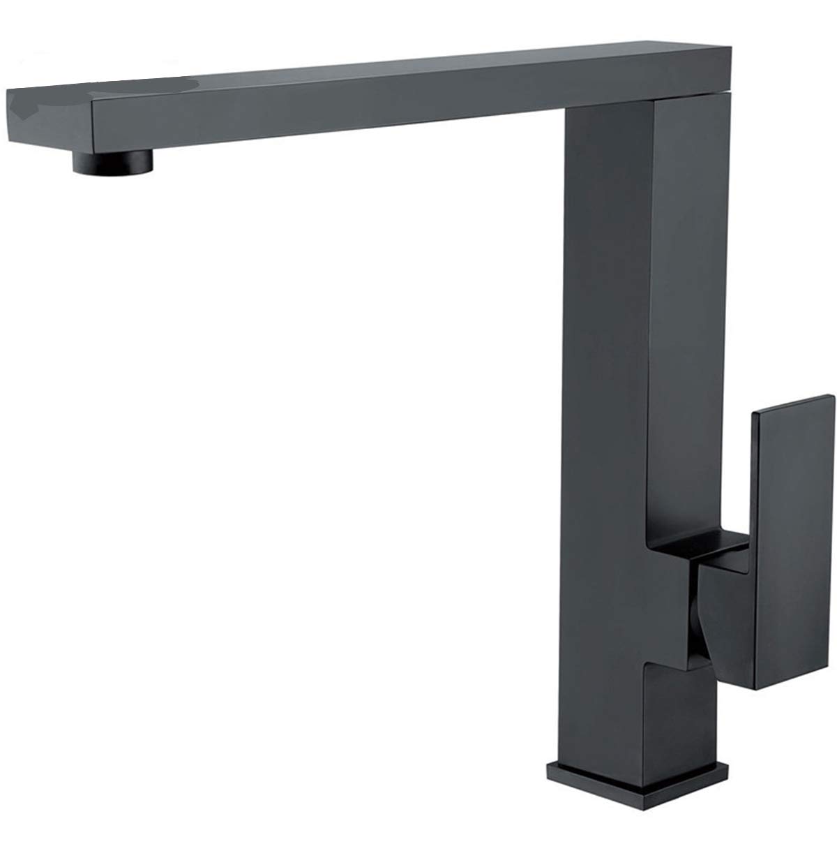 ZQFHSX Modern Matte Black Swivel Spout Sink Faucet with Single Handle and Spray Mixer Tap 10 Year Warranty