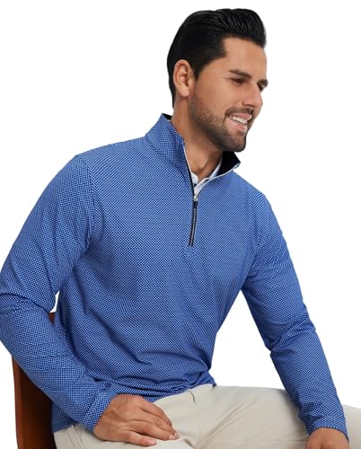 M MAELREG Mens Pullover Quarter Zip Golf Sport Casual Long Sleeve Fishing Half Zip Pullover Sweatshirts for Men - image 6