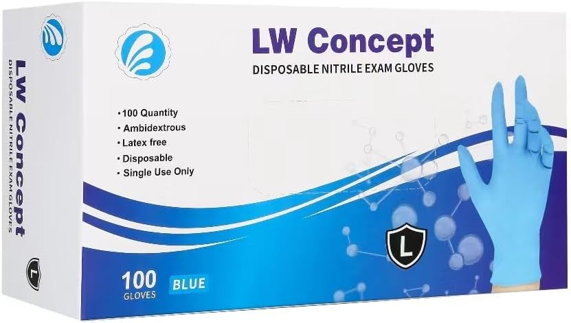 Blue Nitrile Gloves, Disposable Non-Sterile Latex-Free Powder-Free Glove