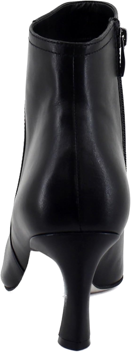27 EDIT Womens Leather Pointed Toe Booties Black 6.5 Medium (B,M) - Image 4