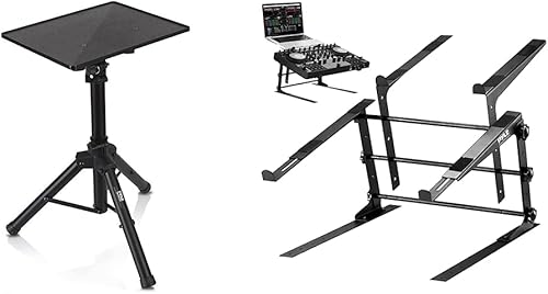 Pyle -PRO Soporte universal para proyector y soporte portátil doble para computadora portátil - Mesa de pie con altura ajustable, diseño ergonómico