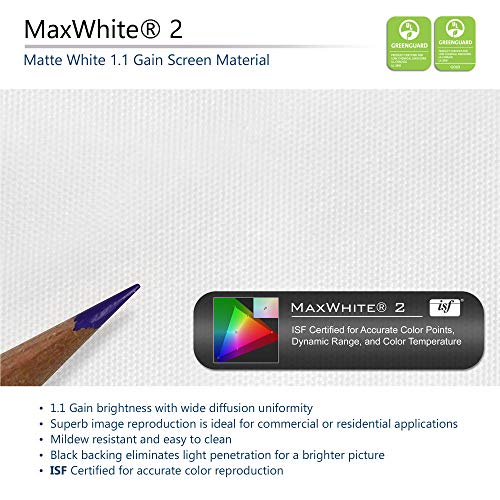 Elite Screens Manual Series, 150-Inch 16:9, Pull Down Manual Projector Screen & 6" Black Projector Screen L-Brackets, Single Metal Welded Construction, Wall Or Ceiling Mount #TOP2