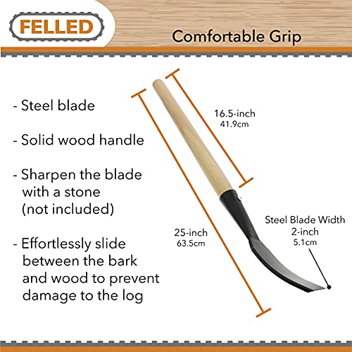 Felled Bark Spud Debarking Tool, Log Peeler Tools Bark Removal Tool Log