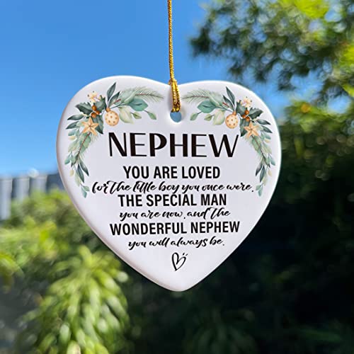 Image of Nephew Christmas Ornament Gifts, The Wonderful Nephew You Will Always Be, Christmas Tree Keepsake Ornaments Gifts for Nephew from Auntie Uncle, Holiday Decor Christmas Tree Decorations Ornaments Sign