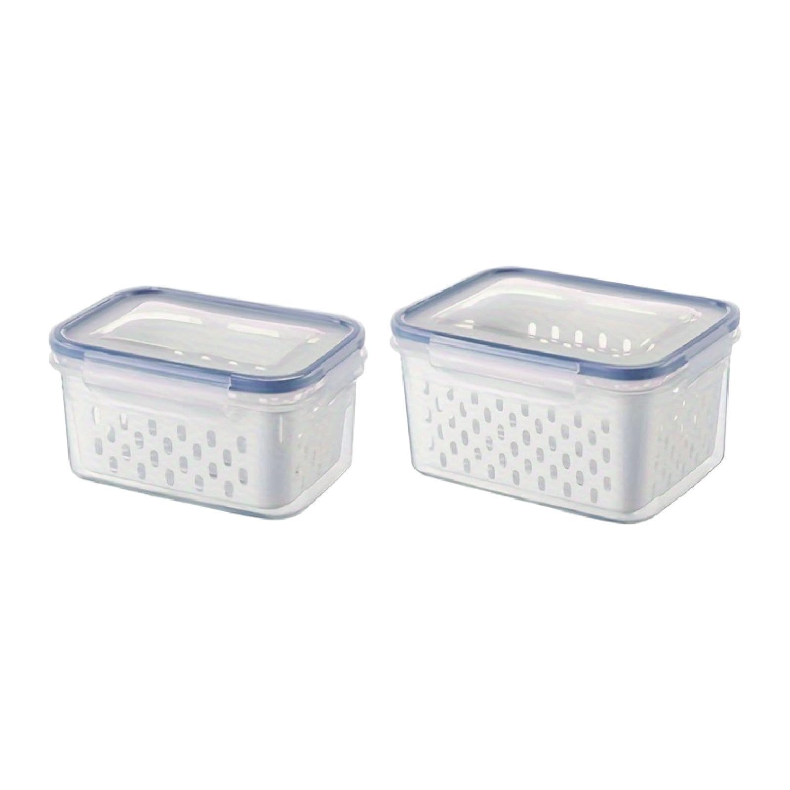 Fruit Vegetable Organizer Meat Bin Lettuce Food Storage Container for Fridge 2Pcs-image-35