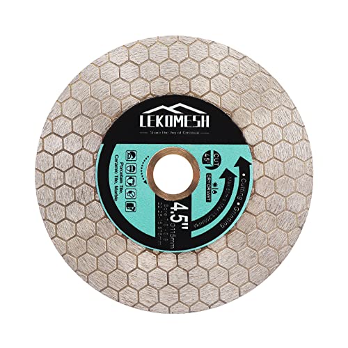 LEKOMESH Tile Blade 4.5"/115mm Diamond Saw Blade Hexagon Design for Cutting and Grinding Granite Marble Ceramic Porcelain Tile,Arbor 7/8"-5/8" by LEKOMESH - Used condition - US$17.64