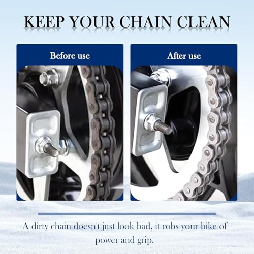 Image of Bike Chain Cleaning Brush, Professional Bicycle Maintenance Tool, Blue Handle with Black Bristles, Multi-Purpose Gear Cleaner