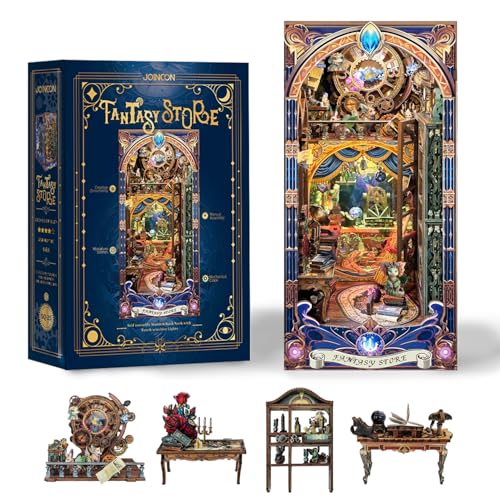 IBOHEYE Book Nook Kit DIY Miniature House Kit for Adults, Teens and Beginners, Dollhouse Booknook...