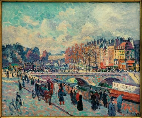 Impresión en lienzo Quai St-Michel de Maximilien Luce, réplica de arte premium de 60x90