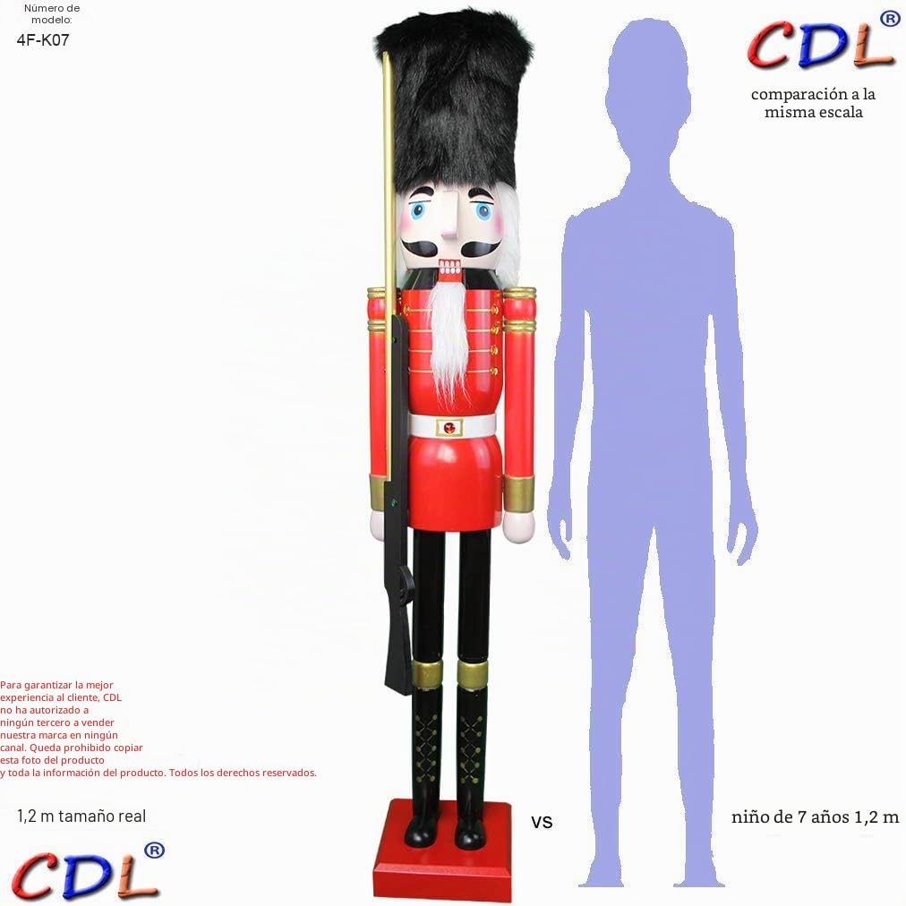 Cascanueces gigante de madera, diseño rey/soldado (121,92 - 152,4 - 182,88 cm)