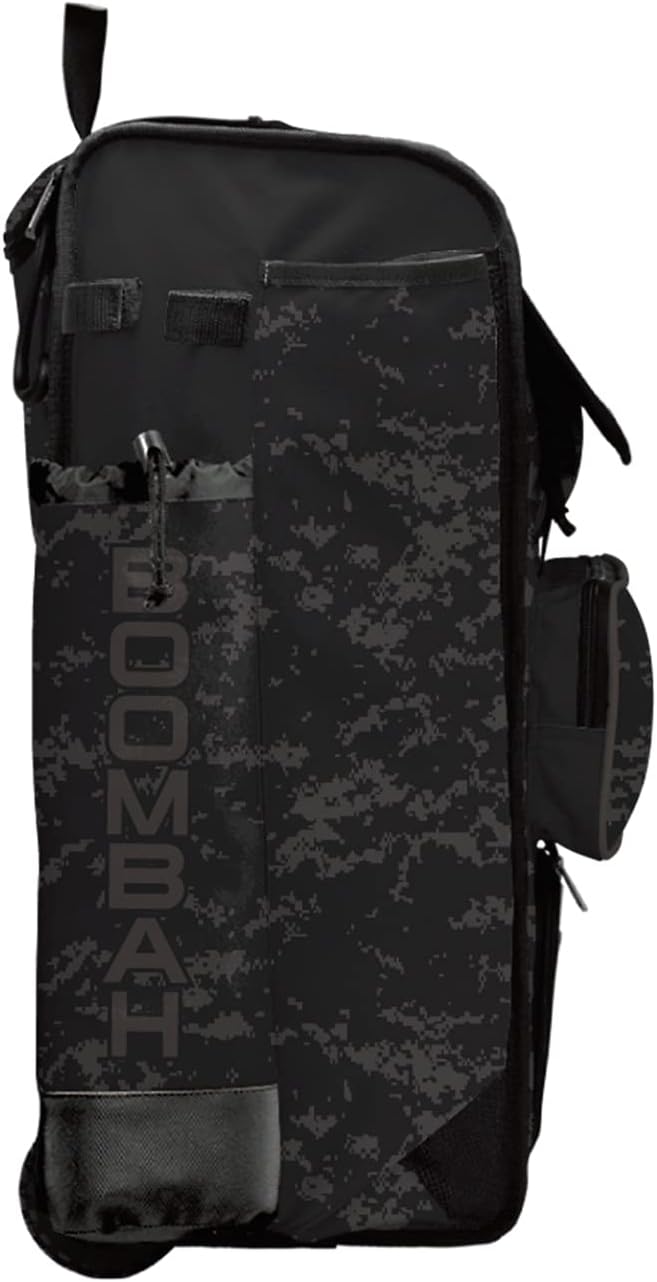 Boombah Rolling Catchers Superpack 2.0 Baseball/Softball Gear Bag - 23-1/2" x 13-1/2" x 9-1/2" - USA Clandestine Black/Dark Charcoal - Telescopic Handle - Holds 4 Bats - Wheeled Version