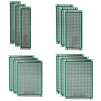 Heevhas Universalplatine doppelseitige Leiterplatten Universelle Leiterplatte Lochrasterplatine Lochrasterplatte PCB 2x8 3x7 4x6 5x7cm Prototyp Kits PCB Board (Jede Größe 3 Stück, insgesamt 12 Stück)