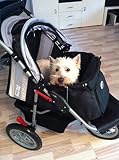 Pet Stroller IPS-070 Schwarz/Silber Hundetragetasche Trolley Innopet Comfort EFA Buggy Faltbarer Haustierbuggy Kinderwagen Kinderwagen für Hunde und Katzen