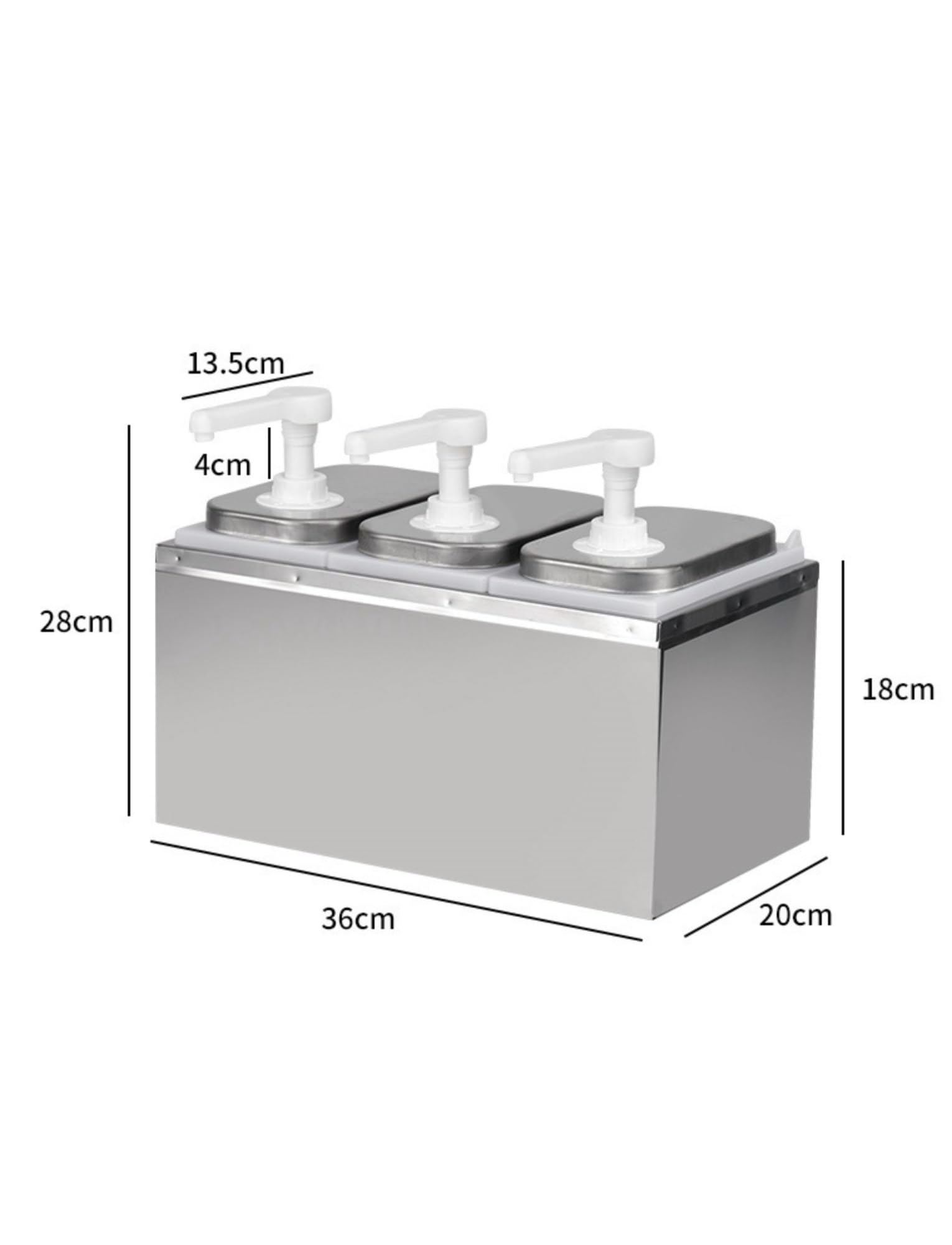 Bomba de salsa, dispensador de bomba de salsa de 2 litros, dispensador de salsa, estación de bombeo de condimentos de acero inoxidable, dispensador de salsa for cocina, uso doméstico(2L triple pump)