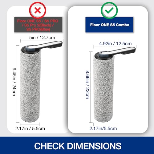 Image of S5 Combo Only, Replacement Brush Roller for Tineco Floor ONE S5 Combo Cordless Wet Dry Vacuum Cleaner Accessories, 2 Brush Roller, 2 HEPA Filters