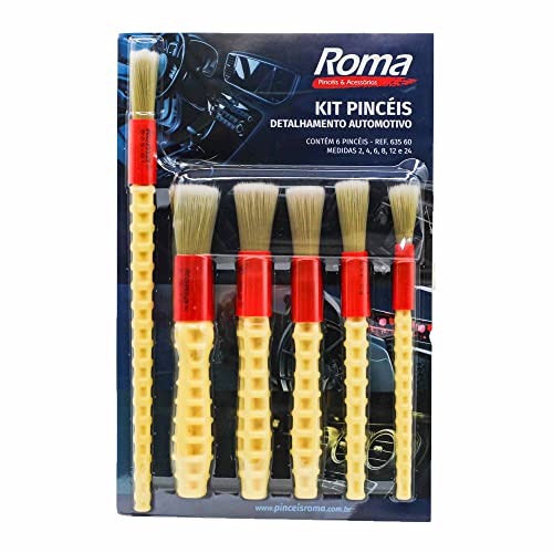 KIT PINCEL DETALHAMENTO AUTOMOTIVO ROMA 6un