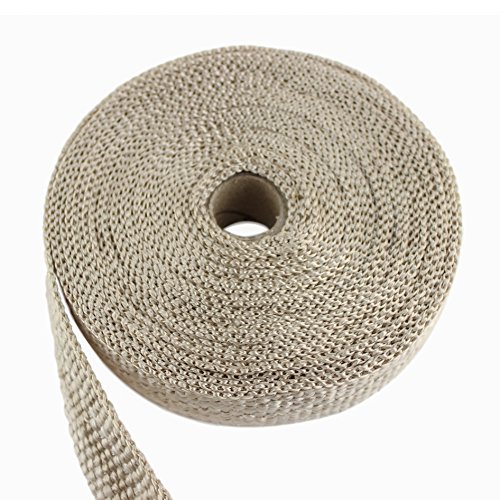 Image of Exhaust Pipe Wrap, Heat Shield Tape in: Fiberglass, Basalt (Titanium), Vermiculite or Foil Faced.