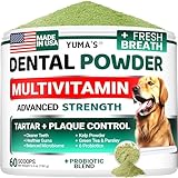 Advanced Dog Dental Powder, Breath Freshener with Multivitamin, Dog Teeth Cleaning, Bad Breath & Tartar and Plaque Off Remover for Dogs Probiotics lab co, Pet Oral Care - Vitamins and Supplements