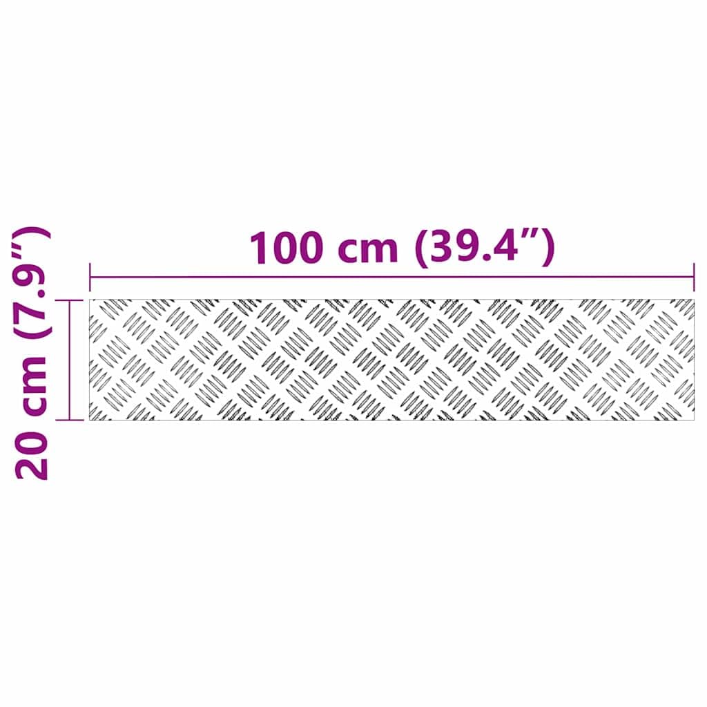 Aluminiowy stopień schodowy, 4 sztuki, 100 x 20 cm, srebrny