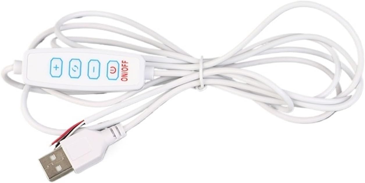 DC 5V LED Dimmer 2m U Cable with Switch Dimmable Remote Control 3-Pin Extension(Chrome)
