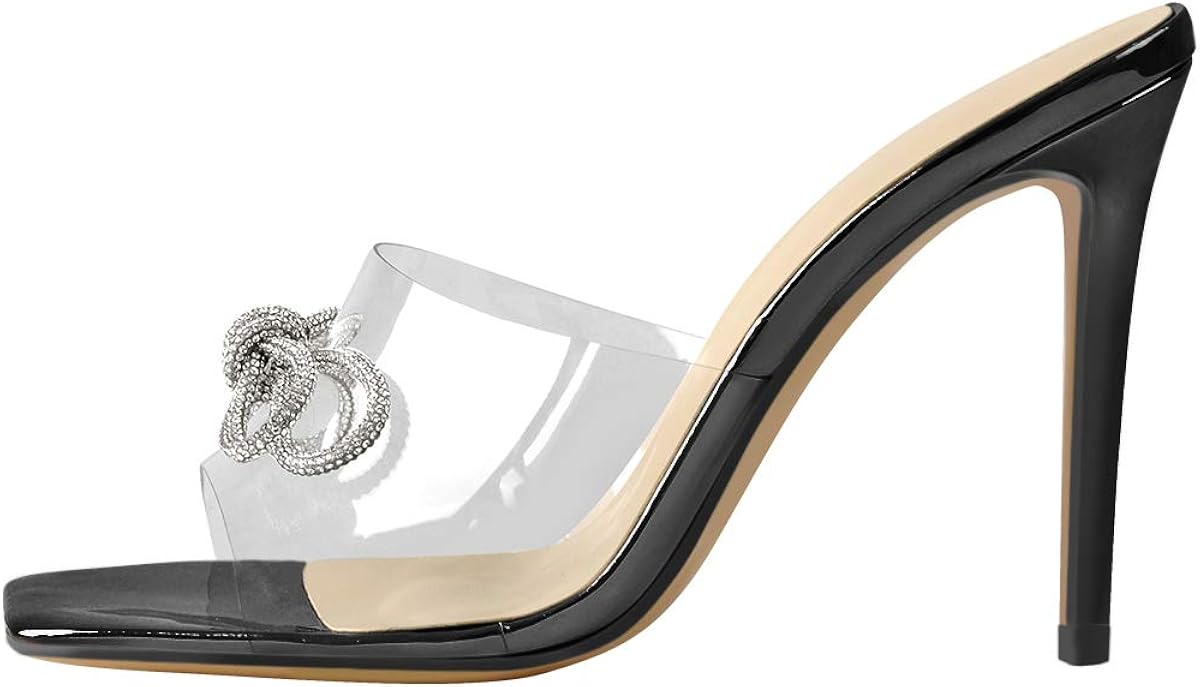 perspex heels with studs