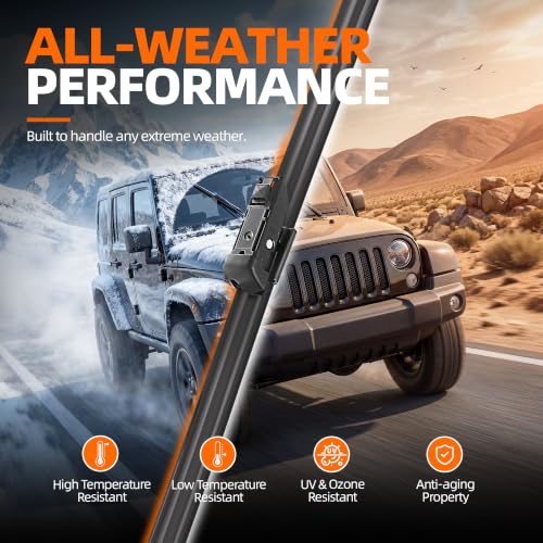 Image of Silicone Wiper Blades 26 inch + 19 inch Replacement Windshield Wiper Blades for Tesla Model 3 2017-2025 Model Y 2020-2025 OEM Quality Wipers for Front Windshield(Set of 2)