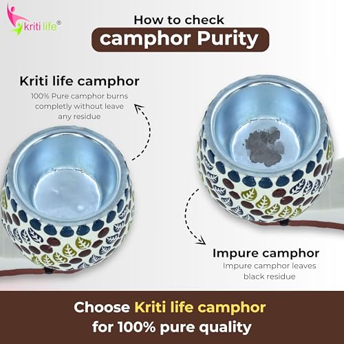 Image of Kriti Life Energised Camphor 1 Kg Feng Shui | Natural Aromatic White Kapoor for Pooja Hawan | Home Fragrance Aromatherapy | Kapur Dani & Diffuser Suitable
