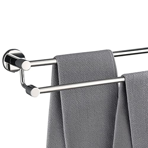 Stainless Steel Double Towel Bar Rail 80cm 100cm 120cm Wall Mounted Towel Rack Holder for Bathroom Kitchen Screws Mounting Polished Finish (Size : 3.3ft/100cm)