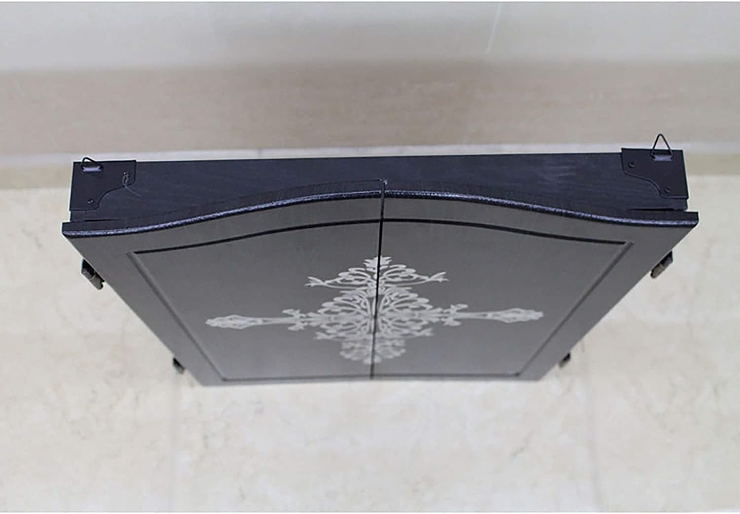 Electronic Dart Board, Electronic Dartboard Cabinet Set with 15” Target Area, and 27 Games 243 Variations, for 16 Players Classic Door Look Matches Traditional Decoration