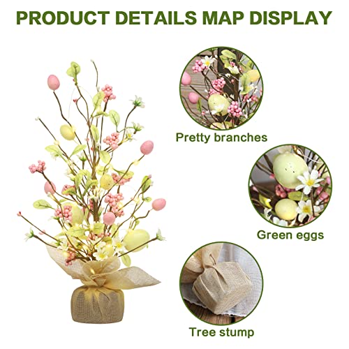 RoseCraft-Easter-Decorations-18-Inch-Pre-Lit-Easter-Egg-Tree-Tabletop-Decor-with-Delicate-Ornaments-for-Home-Party-Wedding-Holiday-Spring-Summer-Decoration-YellowPink RoseCraft Easter Decorations 18 Inch Pre Lit Easter Egg Tree Tabletop Decor with Delicate Ornaments for Home Party Wedding Holiday Spring Summer Decoration YellowPink