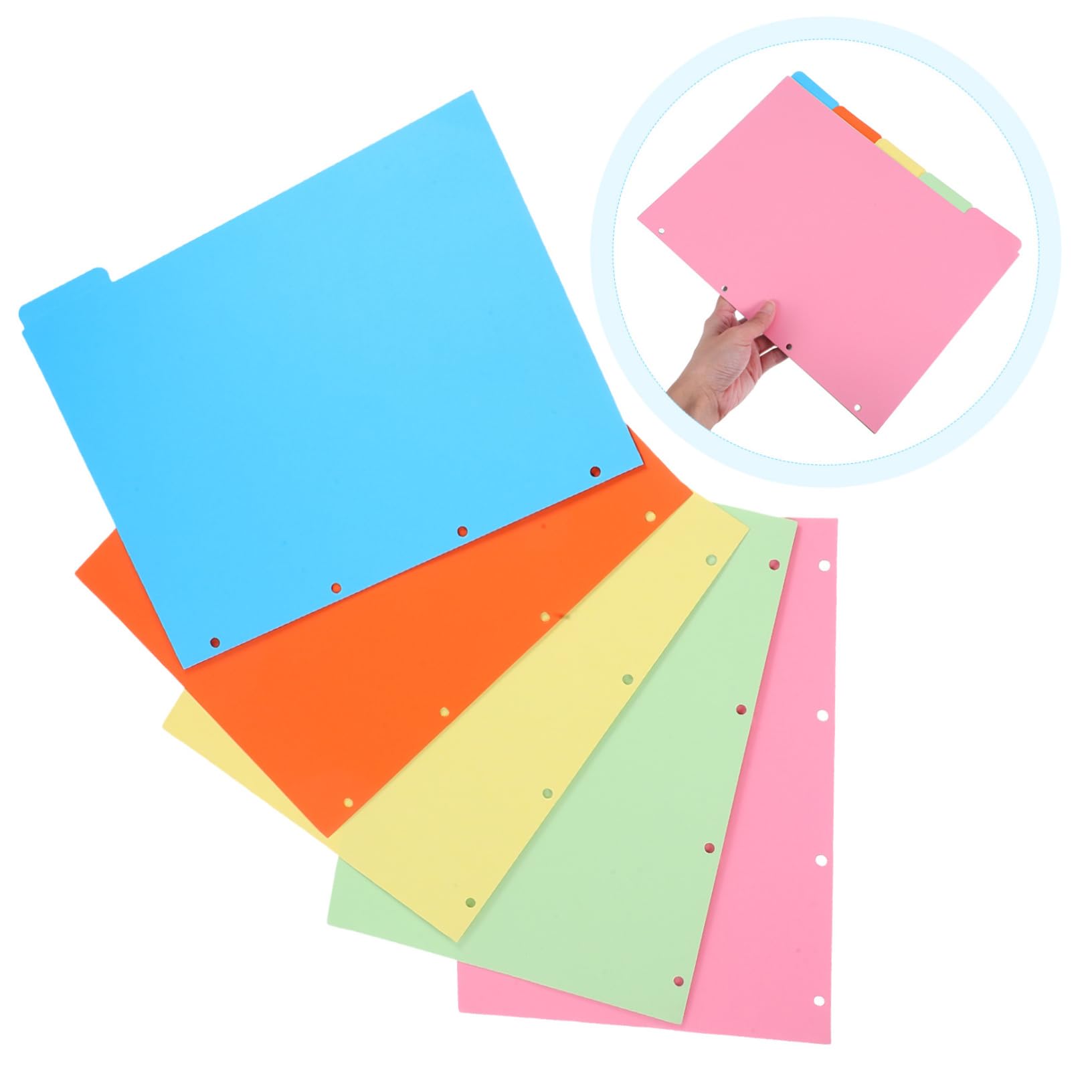 Binder Index Dividers 10 Set, Carta, Pagine Colorate per Quaderno