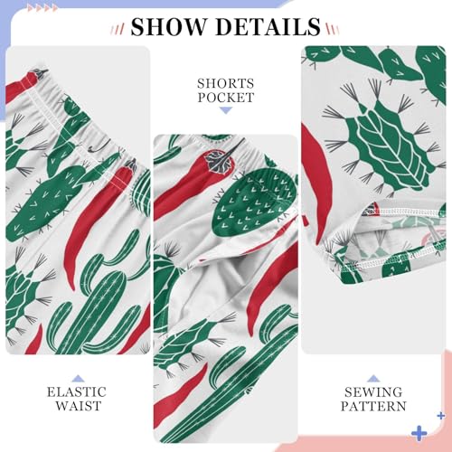 ZZXXB Chilli Cacti Boys Long Pants Soft Trousers Elastic Waist Kids Lounge Bottoms with Pockets S-XL4