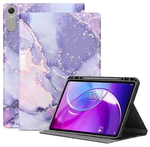 Image of ProElite Book Case Cover for Lenovo Idea Tab Pro 2nd Gen 13 inch 2026, Smart flip case Book Cover for Lenovo Idea Tab Pro 2nd Gen 13 inch Tablet with Pen Holder, Marble Purple