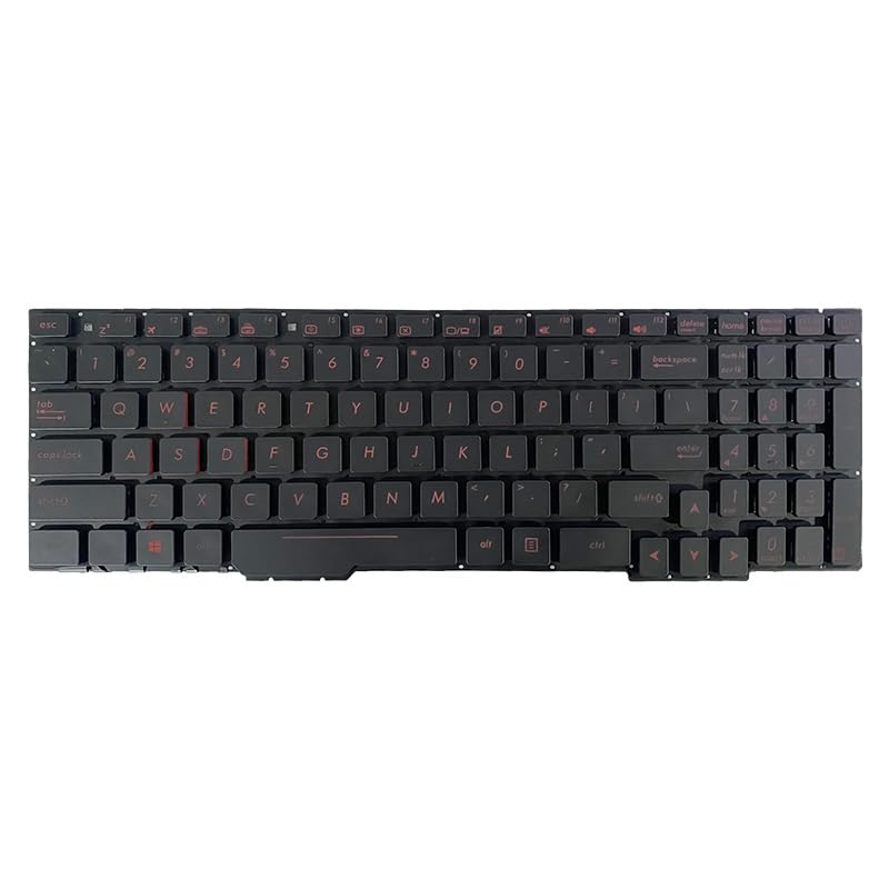 Tastiera per Laptop per ASUS GL553VW GL753 FX553VD ZX53 ZX53V FZ53 ZX553 FX53 FX753 ZX73 con Lettere Rosse retroilluminate(FX753 FX753V FX753VD)