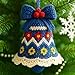 DIY Crochet Christmas Bell Ornament Kit,Hand-Woven Decorations,Christmas Decoration Hanging Ornaments,Hand-Woven Ornaments (Blue)