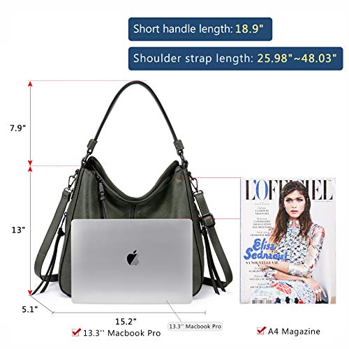 Image of Realer Hobo Crossbody Bags for Women Designer Faux Leather Hobo Handbags Retro Large Size Shoulder Bag Bucket Purse