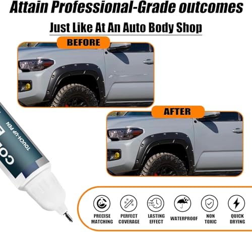 Image of DUNGRANI 2 In 1 Silver Car Scratch Remover Touch Up Paint Pen | Quick Dry Automotive Paint for Minor, Deep Scratches, Chips & Scuffs | Easy Applicator for Cars & Bikes (Gray)