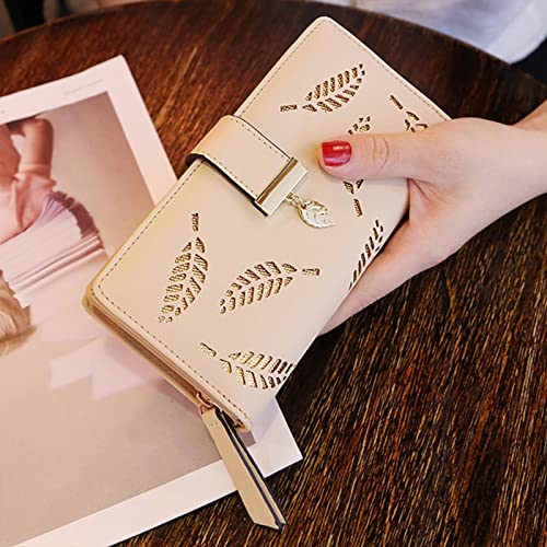 Clutch Wallet with Clasp - Slim Wallet for Women, Pocket Wallets for Women Long Leather Card Holder Purse Zipper Buckle Elegant Clutch Wallet Baodan3