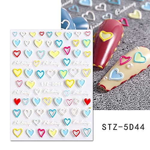 JMEOWIO 3D San Valentino Adesivi Unghie Nail Art