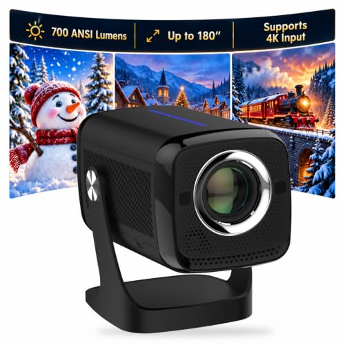 Denver Projecteur Video Portable, Videoprojecteur Plafond 180°, 700 ANSI