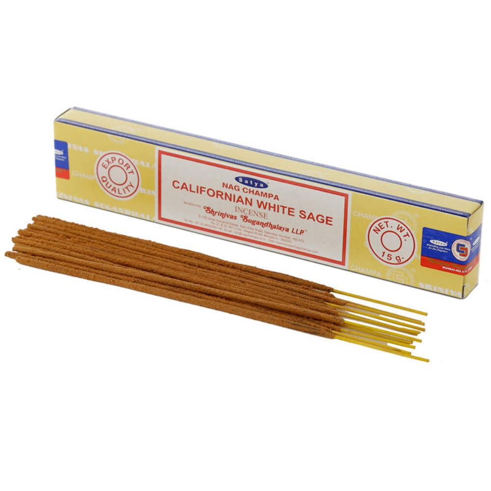 Satya Nag Champa Californian White Sage Incense Sticks 15g Export quality