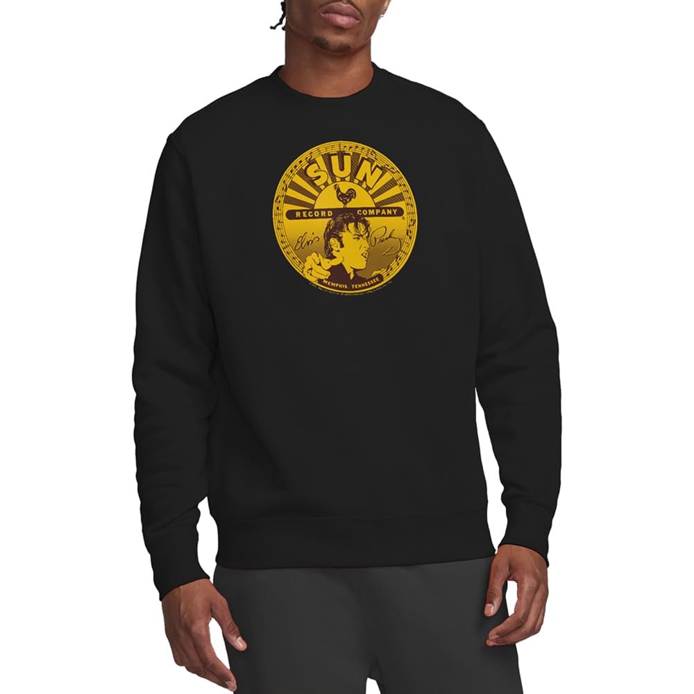 Sun Elvis Full Sun Label Unisex Sweatshirt, Black, X-Large