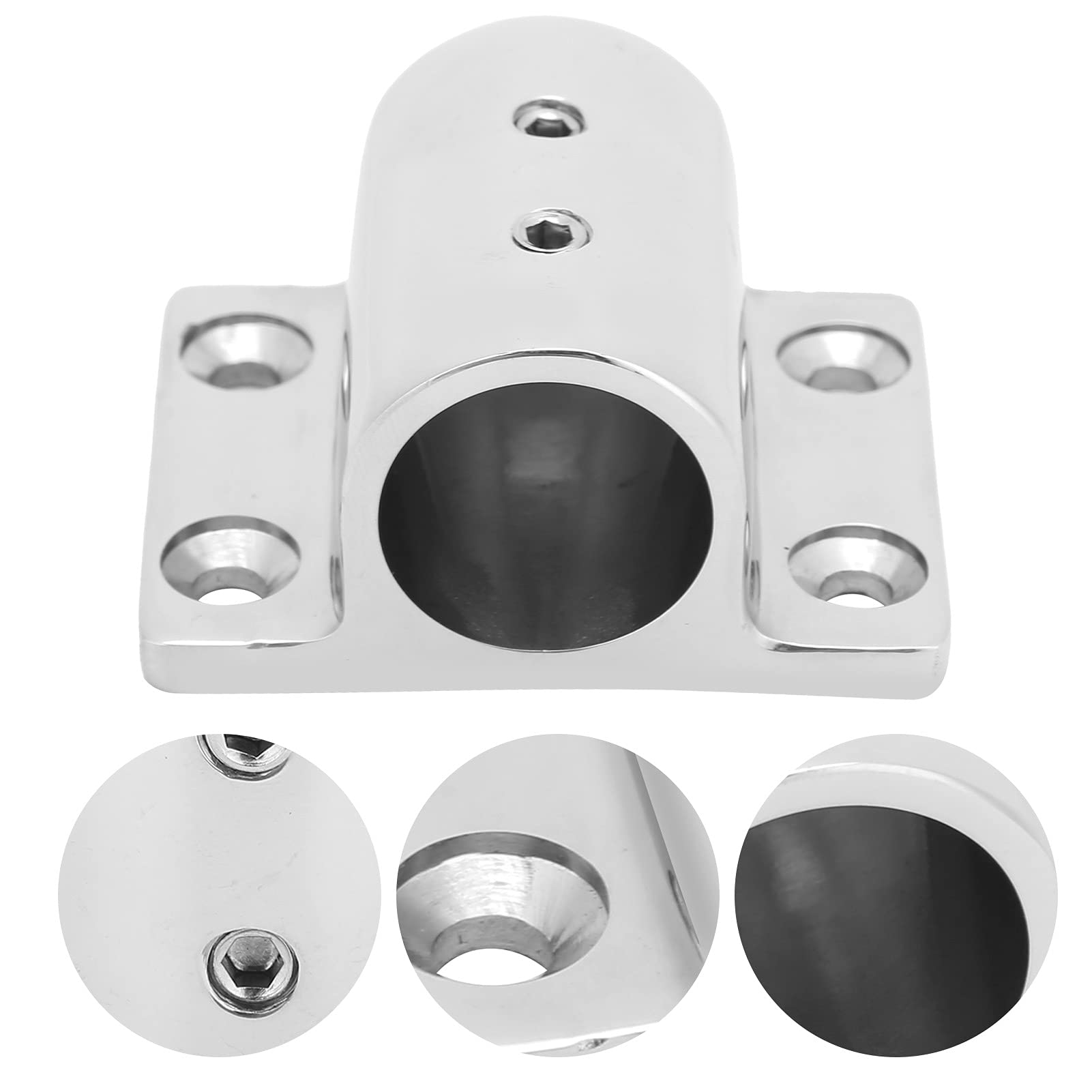 Socobeta Raccordo per corrimano per Barche, Base per Tubo Quadrato per Barche Facile da installare per Tutti i Tipi di Yacht(25mm)