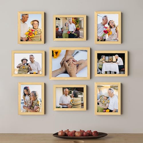 Image of Art Street Modern Wall Collage Photo Frame, Individual Picture Frame Set For Living Room, Decorative Wall Hanging Home Decor-Set Of 9 (6x8, 8x10 Inch, Beige)