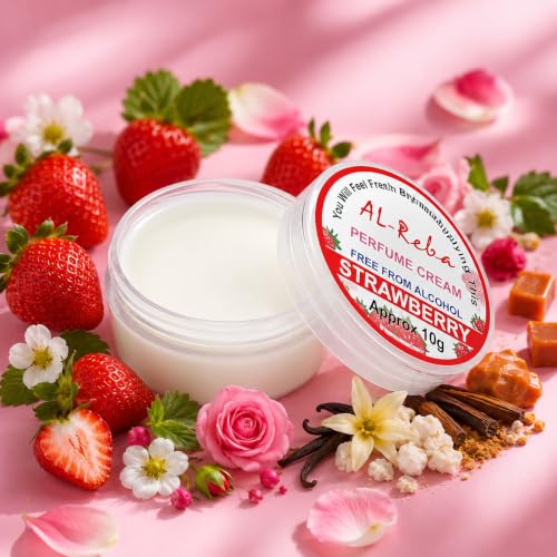 Image of Solid Perfume | STRAWBERRY | Long Lasting Alcohol-Free Solid Perfume Cream | Travel Friendly | Fresh Sport Fragrance | 9.9g