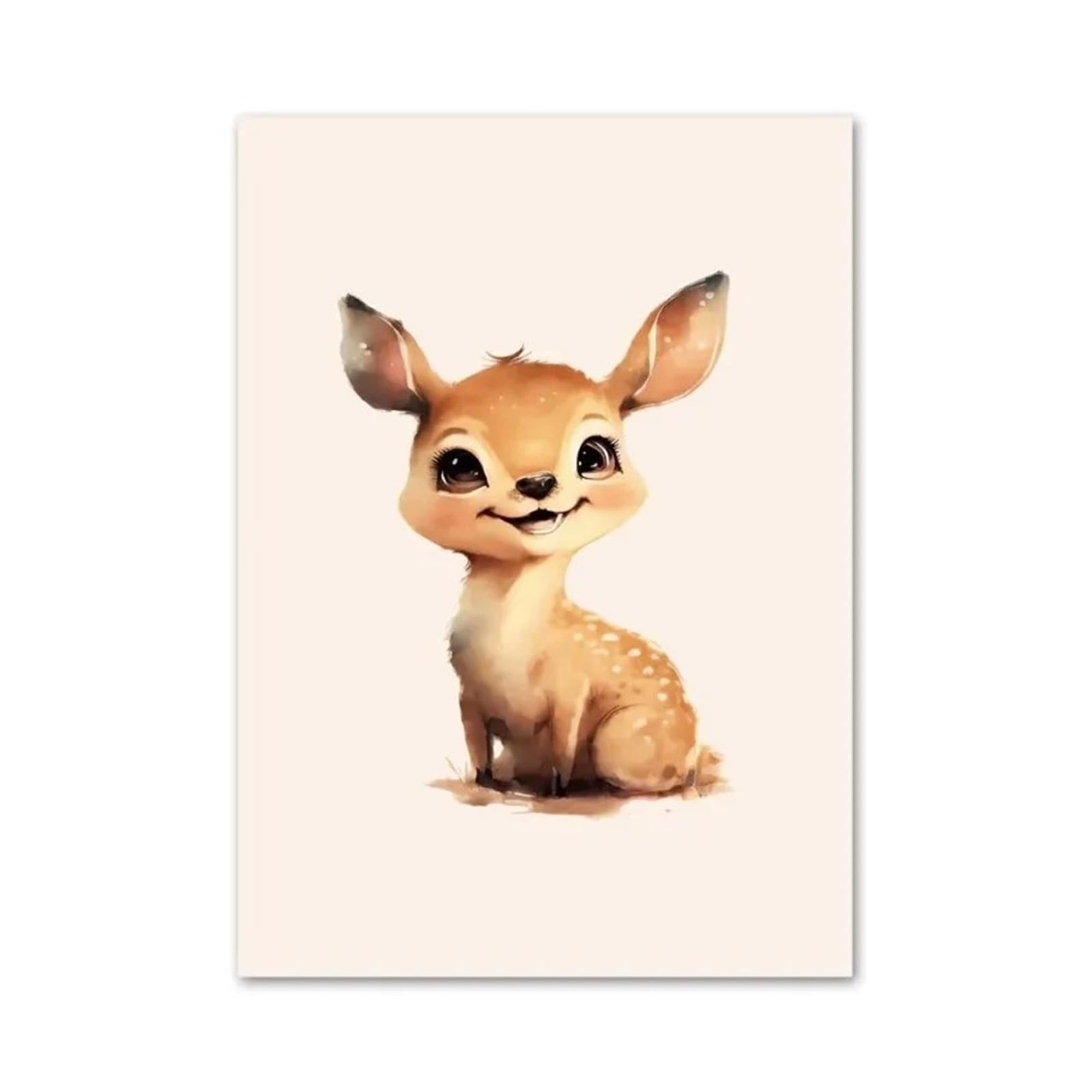 XENITE Wall Art Canvas Prints Bear Rabbit Deer Raccoon Posters Nursery Cartoon Cute Wall Art Print Picture Children Kids Room Decor(E,30x40cm)